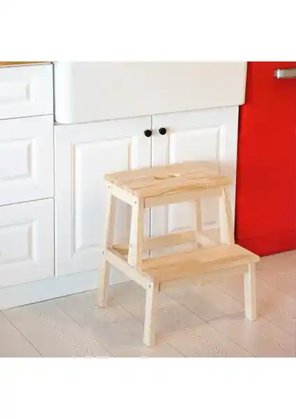 Kukka KWT130 Çok Amaçlı Masif Ahşap Basamak Tabureleri Dayanıklı ve Şık Tasarım