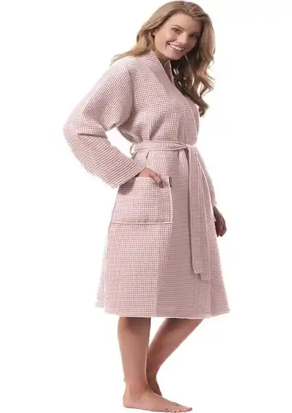 Kulcu Tekstil Pembe Kan Erkek Unisex Pike Bornoz Konfor ve Şıklık Sunar