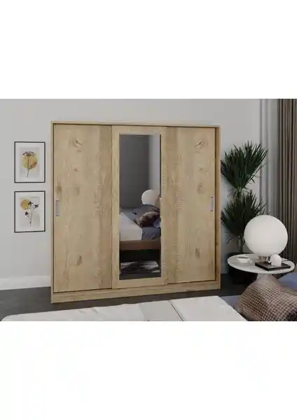 Kzn Home 3 Kapaklı Sürgülü Aynalı Gardrop Modern ve Dayanıklı Tasarım Özellikleri