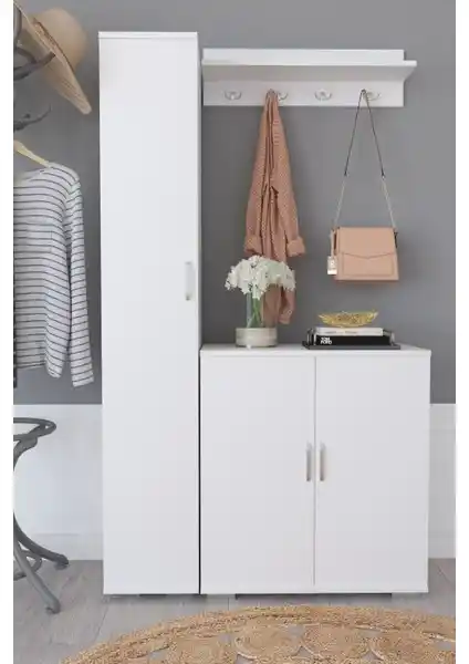 KZY Berrak Ayakkabılık ve Portmanto: Modern ve Şık Depolama Çözümü