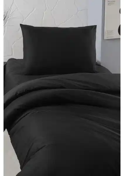 Laliva Siyah Lastikli Nevresim Takımı 160x220 cm, modern ve şık yatak örtüsü seçeneği