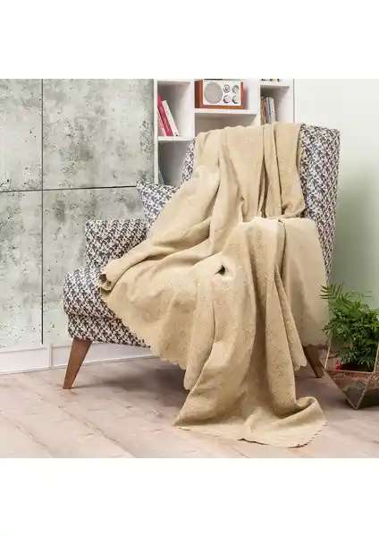 Latuda Şönil Jakarlı Desenli Kaymaz Koltuk Şalı - Dayanıklı ve Estetik Ev Dekorasyonu Ürünü