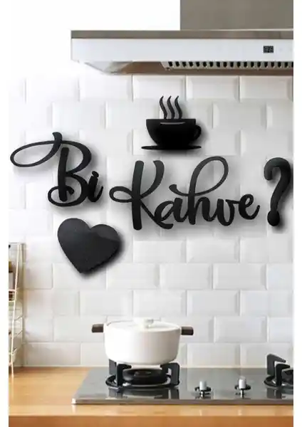 Leylaser Kahve Temalı Ahşap Duvar Yazısı Modern ve Şık Dekorasyon İçin Uygun