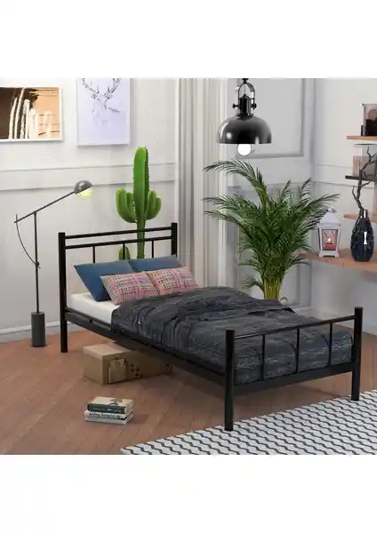 Limni Home Tek Kişilik Ferforje Metal Karyola Modern Tasarım ve Dayanıklılık
