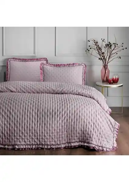 Linens Scarlett Çift Kişilik Lila Yatak Örtüsü Seti Estetik ve Dayanıklı Tasarım