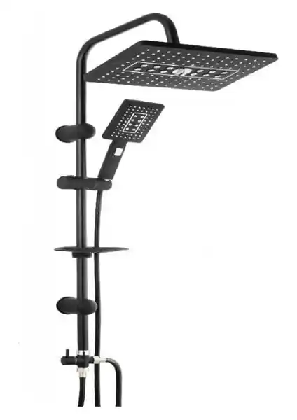 Lora Loramix Siyah Robot Tepe Duş Seti: Modern ve Dayanıklı Banyo Aksesuarları