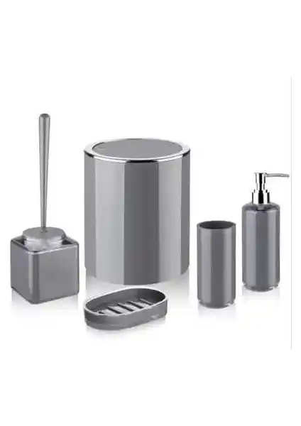 Lossa Banyo Takımı Akrilik 5'li: Modern ve Dayanıklı Banyo Aksesuar Seti