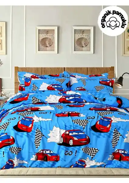 Lotusline Araba Desenli Ranforce Tek Kişilik Nevresim Takımı: Modern ve Şık Yatak Odası Dekoru İçin Uygun