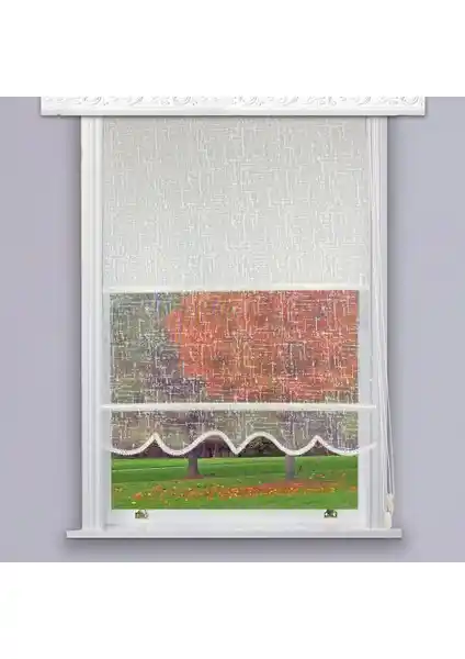 Lucra Concept Çift Mekanizmalı Tül Stor Perde Krem Renkli Modern İç Mekan Çözümü