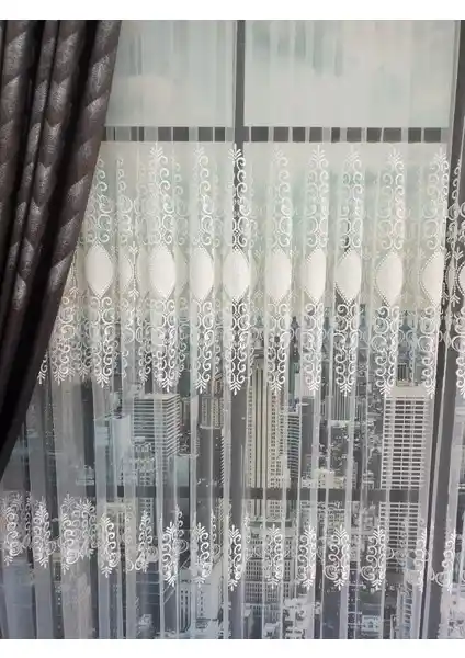 Lüks House Beyaz Brode Tül Perde 4 İşlem Modern ve Dayanıklı Tasarım
