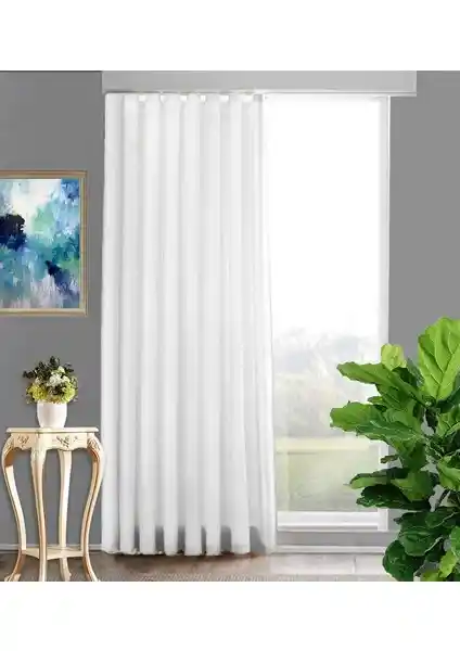 Lüks House Saten Beyaz Güneşlik Perdeleri Modern ve Dayanıklı Tasarım Özellikleri