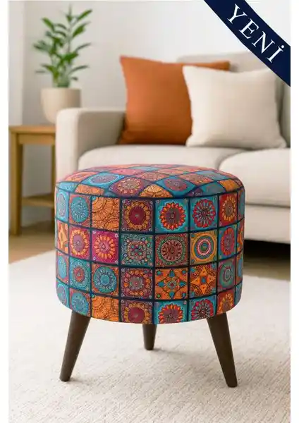 Lunova Home Modern Ayaklı Dekoratif Puf: Şık ve Çok Yönlü Oturma Çözümü