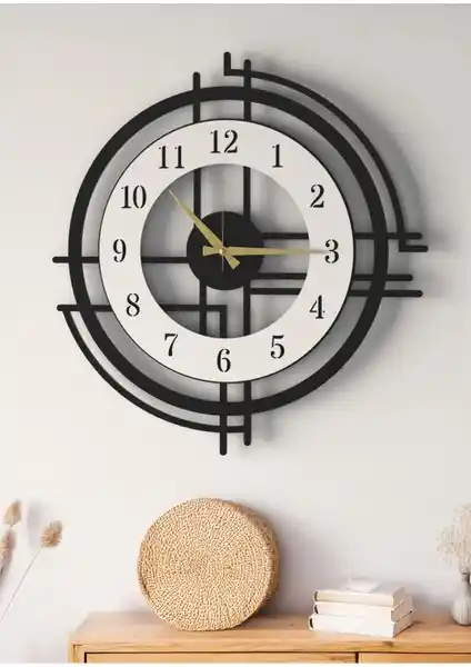 Lupokraft Büyük Boy Siyah Ahşap Duvar Saati Modern Tasarım ve Fonksiyonellik Sağlar