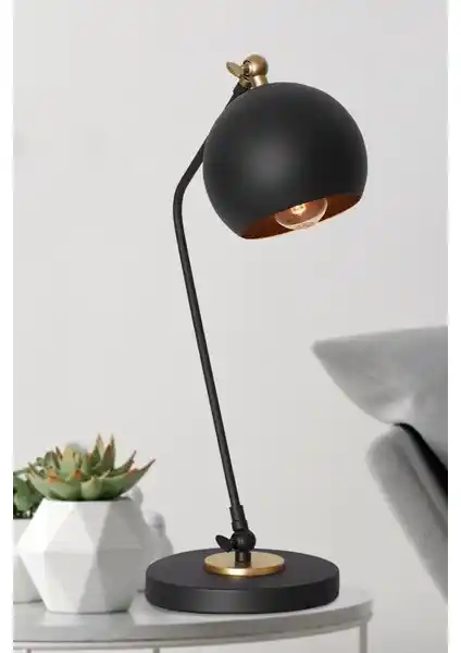 Luzarana Ascoli Siyah Sarı Metal Masa Lambası Modern ve Fonksiyonel Aydınlatma Çözümü
