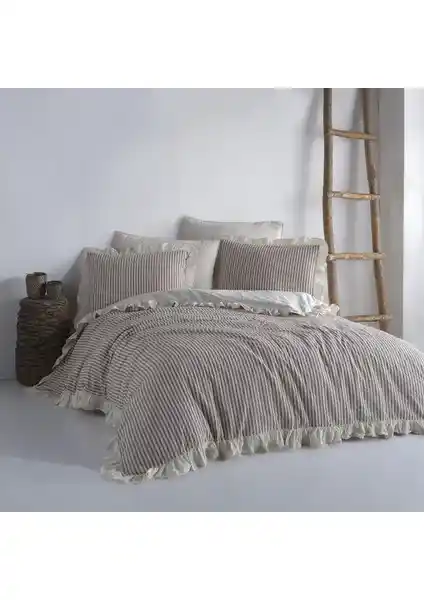 Macas Home %100 Pamuklu Çift Kişilik Fırfırlı Nevresim Takımı Estetik ve Konfor Sağlar