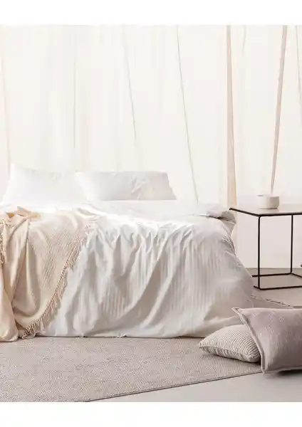 Madame Coco Adrien Tek Kişilik %100 Pamuklu Ekru Çizgili Nevresim Takımı Özellikleri ve Kullanım Rehberi