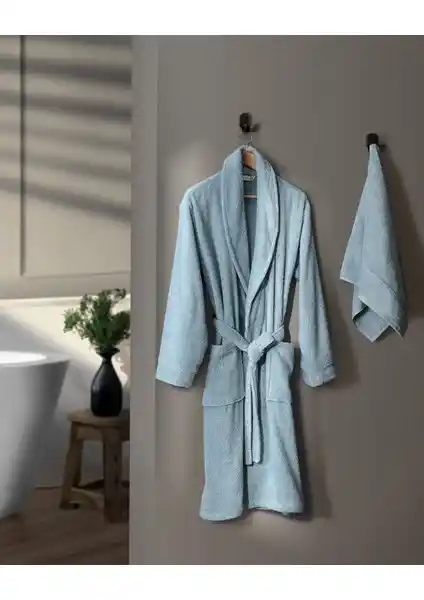 Madame Coco Avril Şalyaka Unisex Bornoz Seti Lüks Koleksiyon ile Şıklık ve Konforu Yakalayın