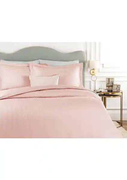 Madame Coco Elicia Çift Kişilik Saten Nevresim Takımı - Pudra Renkli ve Şık Tasarım