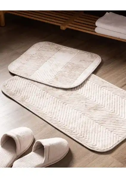 Madame Coco Eze Banyo Paspası Toprak Renkli 50x80 cm Şıklık ve Güvenlik Sunar