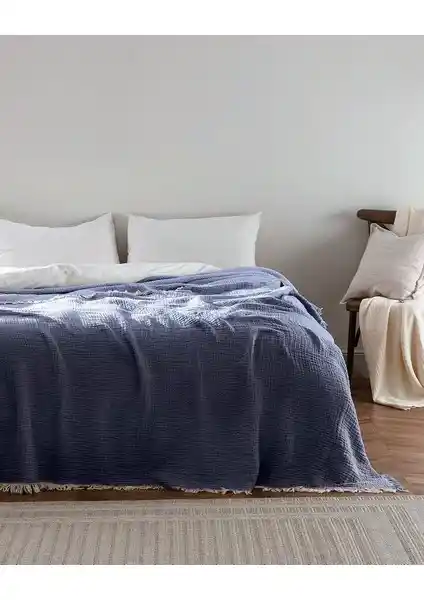 Madame Coco Florinda Lacivert Tek Kişilik Yatak Örtüsü Modern ve Dayanıklı Tasarım