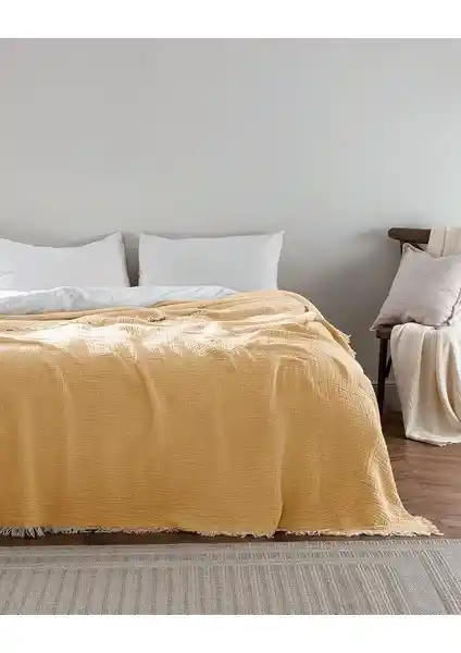 Madame Coco Florinda Tek Kişilik Sarı Yatak Örtüsü Modern ve Şık Tasarımıyla Ev Dekorasyonunuza Renk Katıyor