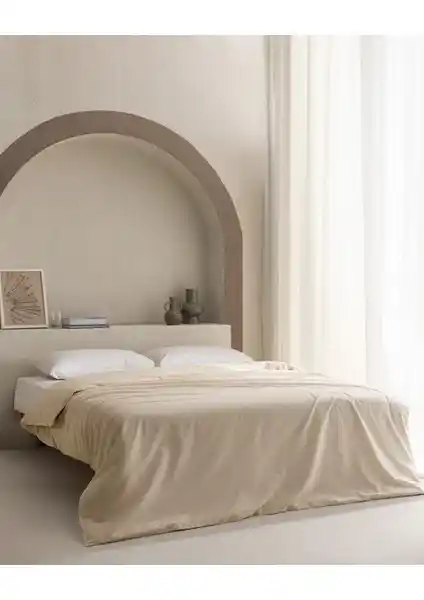 Madame Coco Manon King Size Pamuk Ranforce Bej Nevresim Takımı Yatak Odası Dekorasyonu İçin