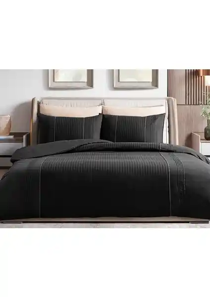 Madame Coco Mousse Tek Kişilik Nervürlü Nevresim Takımı Siyah Modern Tasarım ve Yüksek Kaliteyle Sunuluyor