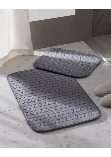 Madame Coco Norris Açık Mavi Banyo Paspası - Şık ve Konforlu Modern Banyo Aksesuarı