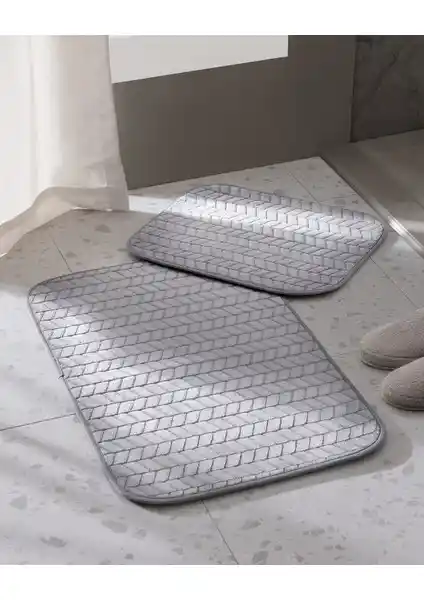 Madame Coco Norris Banyo Paspası Açık Gri Modern Tasarım ve Dayanıklılık Özellikleriyle