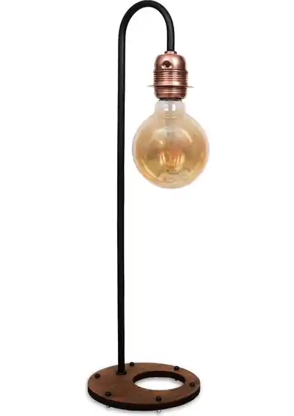 Madamvila Copper Büyük Boy Rustik Masa Lambası Modern ve Nostaljik Unsurlarla Şık Dekorasyon İçin