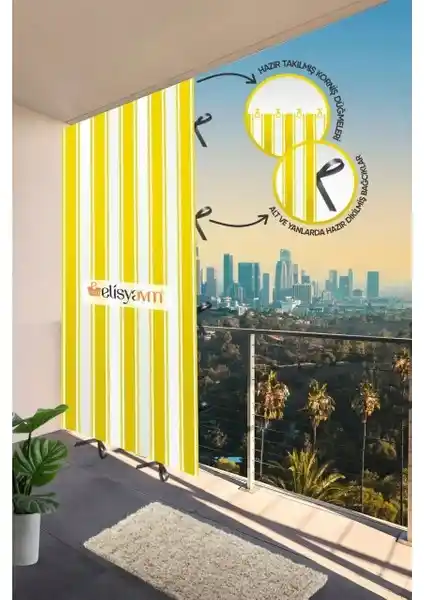 Markahil Balkon Perdesi Çizgili ve Dayanıklı, Renk Seçenekleriyle Estetik Koruma Çözümü