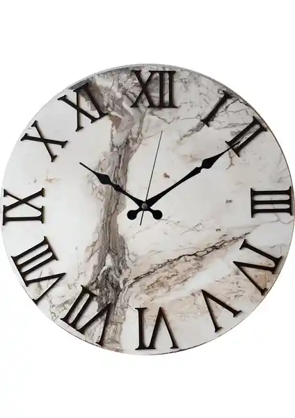 Markakanvas Mermer Desenli Duvar Saati: Modern ve Şık Tasarım ile Dekorasyonunuza Zarif Dokunuş