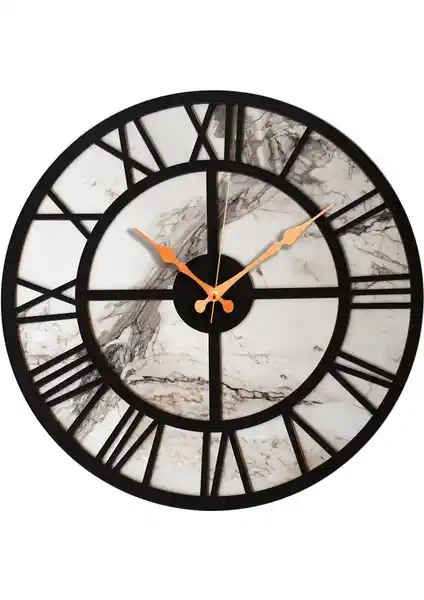 Markakanvas Mermer Desenli Duvar Saati: Modern ve Şık Tasarım, Sessiz Çalışma Özelliği ile Dekorasyonunuza Zarif Dokunuş