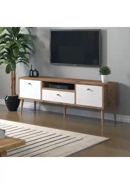 Mbes Mobilya Beyza Ahşap Ayaklı 140 cm Atlantik Beyaz TV Sehbası Özellikleri ve Kullanım Avantajları
