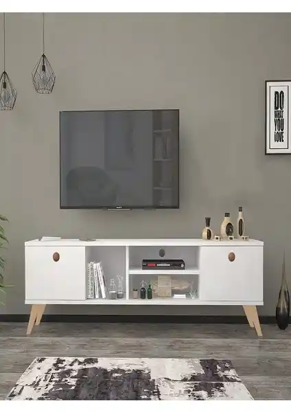 Mbes Mobilya Esin Beyaz 160 cm TV Ünitesi Modern ve Dayanıklı Tasarım Özellikleri