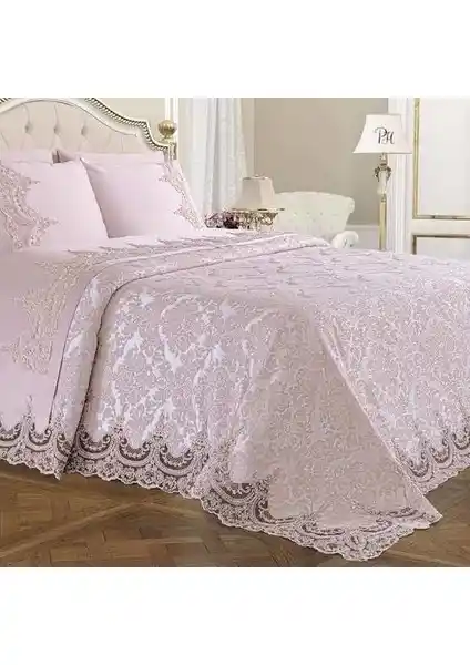 Melissa Fransız Güpürlü 3 Parça Çift Kişilik Yatak Örtüsü - Şık ve Dayanıklı Dekorasyon Seçeneği