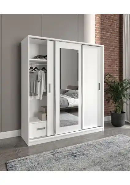 Merlin Mobilya Luna 3 Kapaklı 2 Çekmeceli Aynalı Sürgülü Dolap Özellikleri ve Kullanım Avantajları