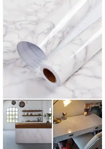 Mermer Desenli Kendinden Yapışkanlı Kaplama ile Modern ve Pratik İç Mekan Dekorasyonu