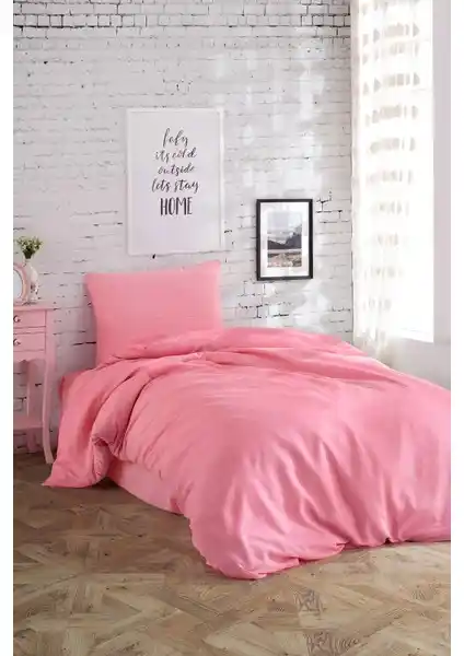 Mertim Tek Kişilik Pembe Nevresim Takımı Şıklık ve Konforu Bir Arada Sunar