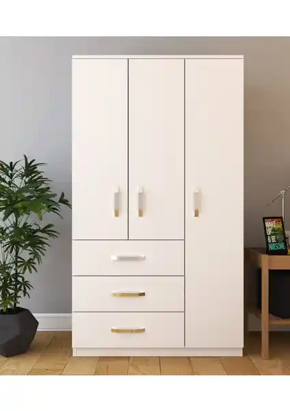Metalia Ece Lüx 3 Kapı 3 Çekmeceli Gardrop Modern ve Şık Depolama Çözümü