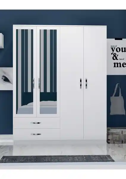 Metalia Gm 071 Novado 4 Kapılı 2 Çekmeceli Aynalı Gardrop Dolap İncelemesi ve Özellikleri