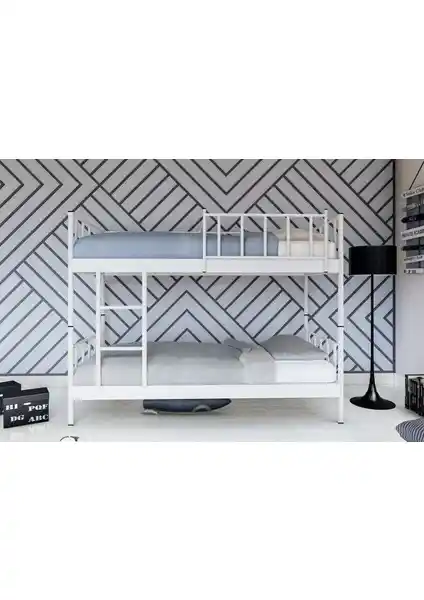 Metalia Gm 127 Ayrılabilir Beyaz Çiftli Ranza: Estetik ve Çok Yönlü Fonksiyonellik