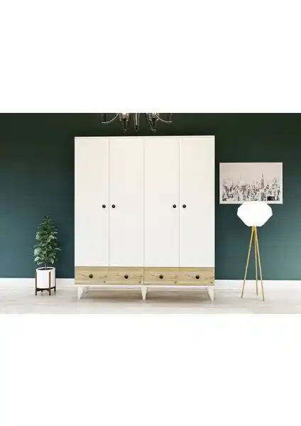 Metalia Gm 812 4 Kapılı 2 Çekmeceli Gardrop: Modern ve Şık Depolama Çözümü