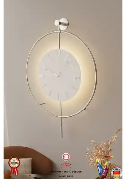 MetaQuartz Güç Kristal Seri Modern Duvar Saati 50x75 cm Estetik ve Fonksiyonel Tasarım