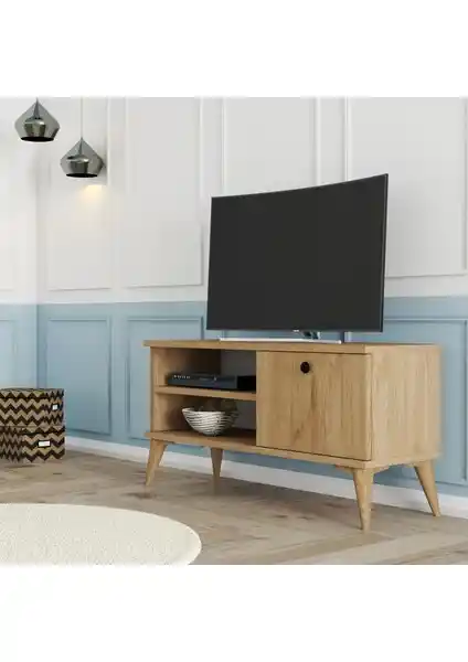 Mezza Retro TV Ünitesi 90 Cm, Şık ve Fonksiyonel Tasarımıyla Küçük Alanlar İçin Ideal