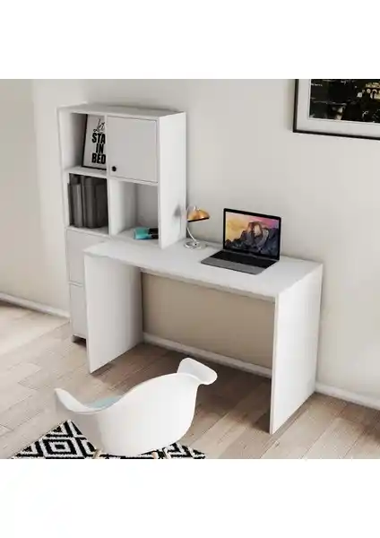 Mezza Silence Kitaplık ve Çalışma Masası Takımı: Modern ve Dayanıklı Tasarım Özellikleri