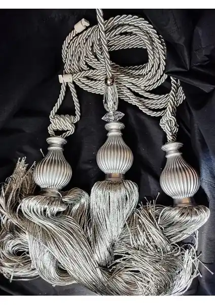 Mge Home Fon Perde Tavan Bağlama Püsküllü Braçol Seti Modern ve Şık Dekorasyon Çözümü