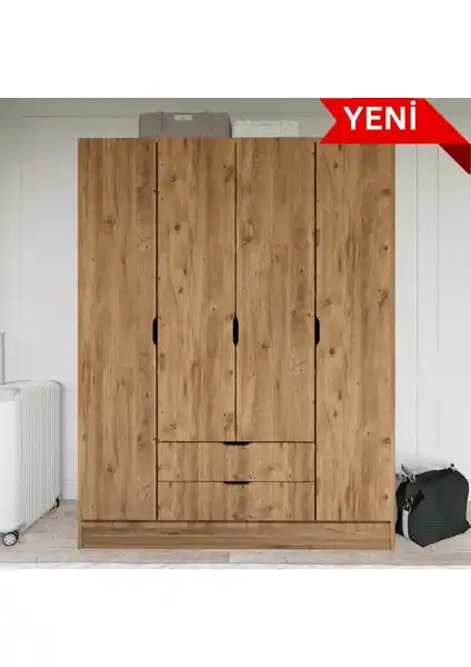 Midoser Atlas 140 cm Çam Renkli Modern Gardırop Geniş İç Hacmi ve Şık Tasarımıyla
