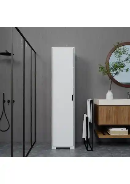 Midoser Mat Beyaz 5 Raflı Tek Kapılı Elbise Dolabı Modern ve Dayanıklı Tasarım