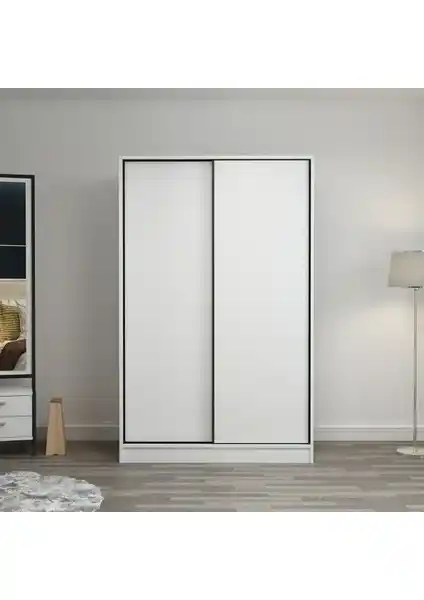 Minar Kale 2 Kapaklı Sürgülü Dolap Beyaz 120 cm genişlik ve modern tasarım ile ideal depolama çözümü